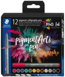 STAEDTLER Kalligrafikus filctoll készlet, 2 mm, STAEDTLER "Pigment 375", 12 különböző szín (TS375C12)
