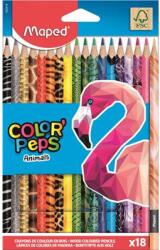 Maped Színes ceruza készlet, háromszögletű, MAPED "Color`Peps Animal", 18 különböző szín (MEN-CO-IMA832218)