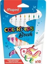 Maped Filctoll készlet, kimosható, ecsetjellegű, MAPED "Color ’Peps Brush", 10 különböző szín (IMA848010) - tintasziget