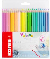 Kores Színes ceruza készlet, háromszögletű, KORES "Kolores Pastel", 24 pasztell szín (IK93321) - tintasziget