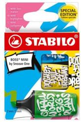 STABILO Szövegkiemelő készlet, 2-5 mm, STABILO, "Boss Mini Snooze One", 3 különböző szín (MEN-CO-TST070361)