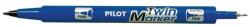 Pilot Alkoholos marker, 0, 8/2 mm, kétvégű, PILOT "Twin", kék (PTWK) - tintasziget