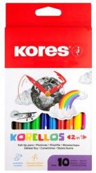 Kores Filctoll készlet, 1-3 mm, kétvégű, kimosható, KORES "Korellos 2in1", 10 különböző szín (IK29021) - tintasziget