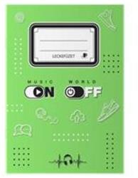 ICO Füzet, tűzött, A5, lecke, 34 lap, ICO "Music on-off (TICSULFMOO) - tintasziget