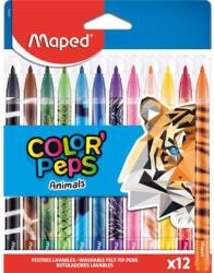 Maped Filctoll készlet, 2, 8 mm, kimosható, MAPED "Color`Peps Animals", 12 különböző szín (IMA845403)