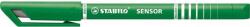 STABILO Tűfilc, 0, 3 mm, STABILO "Sensor", zöld (TST18936) - tintasziget