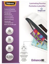 Fellowes Meleglamináló fólia, 80 mikron, A5, fényes, 25 db, FELLOWES (IFW53960) - tintasziget