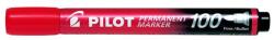 Pilot Alkoholos marker, 1 mm, kúpos, PILOT "Permanent Marker 100", piros (PPM100P) - tintasziget