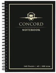 Concord Spirálfüzet, A5, vonalas, 70 lap, CONCORD, fekete (PUCO8959) - tintasziget