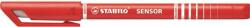 STABILO Tűfilc, 0, 3 mm, STABILO "Sensor", piros (TST18940) - tintasziget