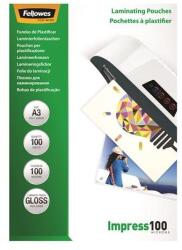 Fellowes Meleglamináló fólia, 100 mikron, A3, fényes, 100 db, FELLOWES (IFW53512) - tintasziget