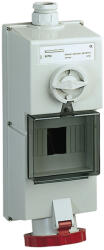 Schneider Electric Schneider 82783 ISOBLOCK Falra szerelhető, reteszelhető aljzat, 3P+N+F, 6h, 63A, 415V, IP65, DIN sínnel (82783)