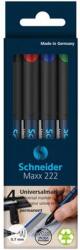 Schneider Alkoholos marker készlet, OHP, 0, 7 mm, SCHNEIDER "Maxx 222 F", 4 különböző szín (TSC222V4) - tintasziget