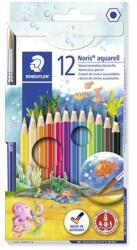 STAEDTLER Akvarell ceruza készlet, hatszögletű, ecsettel, STAEDTLER "Noris® aquarell 144 10", 12 különböző szín (TS14410NC12) - tintasziget