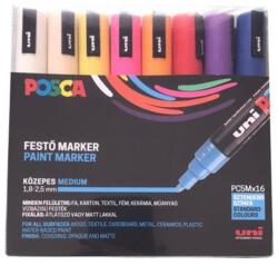 uni Dekormarker készlet, 1, 8-2, 5 mm, UNI "Posca PC-5M", 16 különböző szín (MEN-CO-TUPC5M16DB)