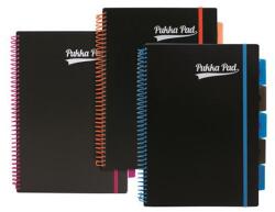 Pukka Pad Spirálfüzet, A4, vonalas, 100 lap, PUKKA PAD, "Neon black project book (PUPN7664V) - tintasziget