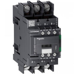 Schneider Electric LC1D40A6EHE TeSys D mágneskapcsoló 3P 40A AC3 NO+NC 48-130V ACDC LUGS (LC1D40A6EHE)