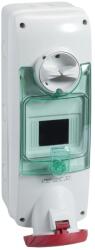Schneider Electric Schneider PKB63Q535 UNIKA Falra szerelhető, reteszelhető aljzat, 3P+N+F, 6h, 63A, 415V, IP65, DIN sínnel (PKB63Q535)