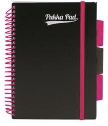 Pukka Pad Spirálfüzet, A5, vonalas, 100 lap, PUKKA PAD, "Neon black project book (PUPN7665V) - tintasziget