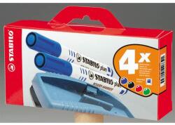 STABILO Táblamarker készlet, 2, 5-3, 5 mm, kúpos, szivaccsal, STABILO "Plan", 4 különböző szín (TST6414PM) - tintasziget