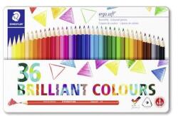 STAEDTLER Színes ceruza készlet, háromszögletű, fémdobozos, STAEDTLER "Ergo Soft 157", 36 különböző szín (TS157M3602) - tintasziget