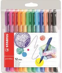 STABILO Rostirón készlet, 0, 8 mm, STABILO "Point Max", 12 különböző szín (TST48812) - tintasziget