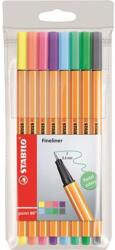 STABILO Tűfilc készlet, 0, 4 mm, STABILO "Point 88", 8 pasztell szín (TST88801) - tintasziget
