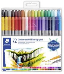 STAEDTLER Filctoll készlet, 0, 8/3, 0 mm, kétvégű, STAEDTLER® "3200", 72 különböző szín (TS3200TB72) - tintasziget