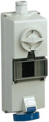 Schneider Electric Schneider 82754 ISOBLOCK Falra szerelhető, reteszelhető aljzat, 2P+F, 6h, 16A, 250V, IP65, DIN sínnel (82754)