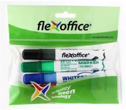 FlexOffice Táblamarker, 2, 5 mm, kúpos, szett, FLEXOFFICE "WB02", 4 szín (FOWB02V4) - tintasziget