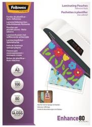 Fellowes Meleglamináló fólia, 80 mikron, A3, fényes, öntapadó, 100 db, FELLOWES (IFW53023) - tintasziget
