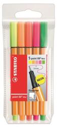 STABILO Tűfilc készlet, 0, 4 mm, STABILO "Point 88 Mini Neon", 5 különböző szín (TST688051) - tintasziget