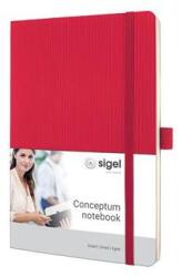 Sigel Jegyzetfüzet, exkluzív, A5, vonalas, 97 lap, puhafedeles, SIGEL "Conceptum", piros (SICO325) - tintasziget