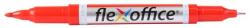 FlexOffice Alkoholos marker, 0, 4/1, 0 mm, kúpos, kétvégű, FLEXOFFICE "PM01", piros (FOPM01P) - tintasziget