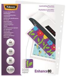 Fellowes Meleglamináló fólia, lefűzhető, 80 mikron, A4, fényes, 100 db, FELLOWES (IFW54525) - tintasziget