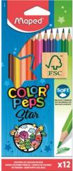 Maped Színes ceruza készlet, háromszögletű, MAPED "Color`Peps Star", 12 különböző szín (IMA183212) - tintasziget