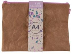 APLI Rendszerező tasak, cipzáras, bőrhatású textúra, műanyag, A4, APLI "Kraft", vegyes színű cipzár (LCA19158) - tintasziget