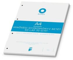 BOXER Gyűrűs könyv betét, A4, vonalas, 50 lap, BOXER, fehér (BOXGYB4V) - tintasziget