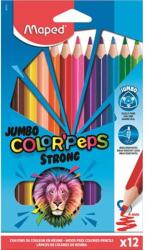 Maped Színes ceruza készlet, háromszögletű, MAPED "Jumbo Color`Peps Strong", 12 különböző szín (IMA863312) - tintasziget