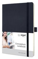 Sigel Jegyzetfüzet, exkluzív, A5, vonalas, 97 lap, puhafedeles, SIGEL "Conceptum", fekete (SICO321) - tintasziget