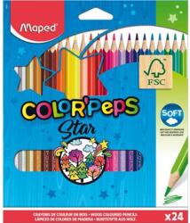 Maped Színes ceruza készlet, háromszögletű, MAPED "Color`Peps Star", 24 különböző szín (IMA183224) - tintasziget