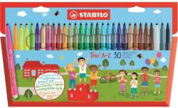 STABILO Filctoll készlet, 0, 7 mm, STABILO "Trio A-Z", 30 különböző szín (TST37830) - tintasziget
