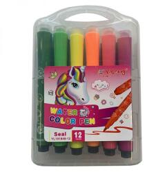 Yalong Stationery nyomdás végű filctoll készlet - 12 darabos (YL191848UNIKORNIS)