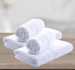 Ralex Pucioasa Set 4 prosoape baie 2 de corp 70x140 cm si 2 de fata 50x90 cm Bumbac 100% Greek Border 550 grame/mp, Alb Prosop