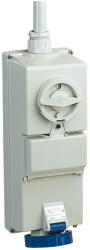 Schneider Electric Schneider 83466 ISOBLOCK Falra szerelhető, reteszelhető aljzat, 2P+F, 6h, 32A, 250V, IP65, védelem nélkül (83466)