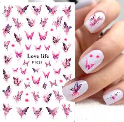  Körömmatrica - F1029 virág pillangó