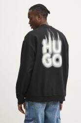 HUGO BOSS pamut melegítőfelső fekete, férfi, nyomott mintás, 50530427 - fekete XL