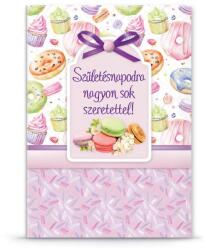 Ars Una stancolt borítékos képeslap D - masnis születésnapi sütis 4178 (05584178)