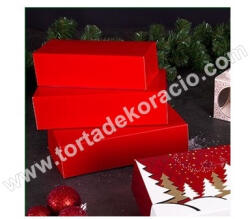 Süteményes doboz piros 22, 7*22, 7*6 cm