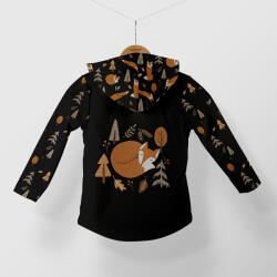 Takoy Panel szabásmintával softshell kabátra őszi rókák fekete minta 158-as méret